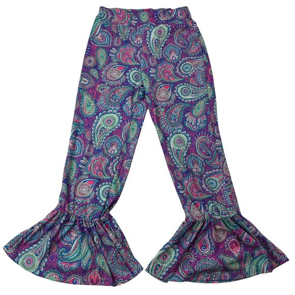Simply Southern Women's S/M Small Medium Paisley Groovy Bell Button Leggings - Picture 1 of 16